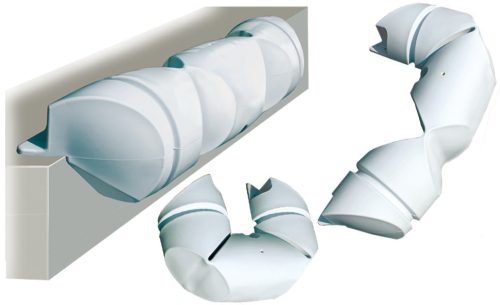 Dockfender cu margine curbată 100x20 cm alb GFN