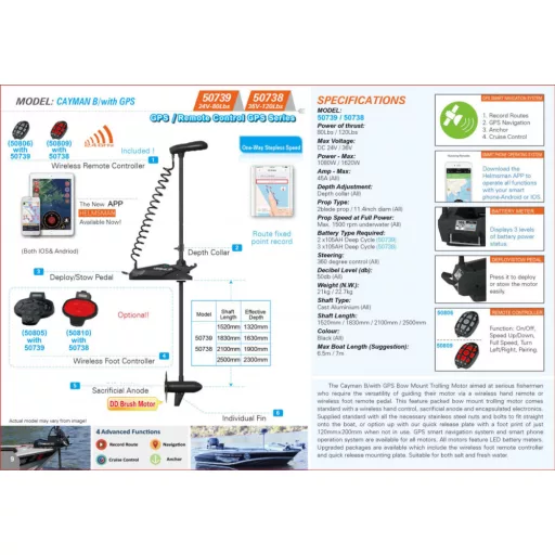 Haswing Cayman B120 GPS 36V Gen 1.6 250cm negru