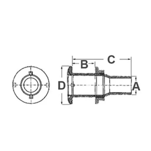 Miez artificial de drenaj al apei de fund 100 mm cu diametrul de ieșire de 35 mm GMR