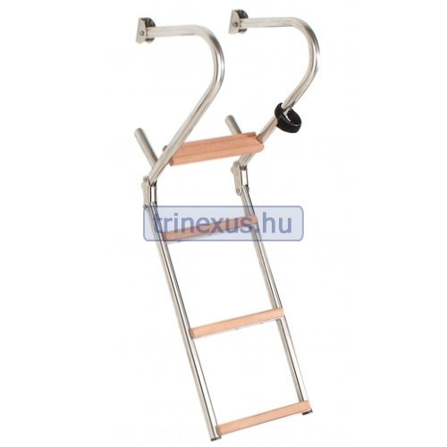 Scară de păr 4 grade metal-teak cu balustradă 98x26cm EVA