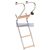 Scară de păr 4 grade metal-teak cu balustradă 98x26cm EVA