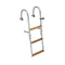 Scară de păr 4 grade metal-teak cu balustradă 98x26cm EVA