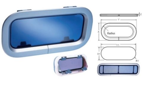 Fereastră pentru barcă cu cadru din aluminiu cu plasă de țânțari ALL
