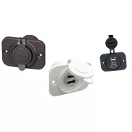 Încărcător USB LED dublu negru GFN