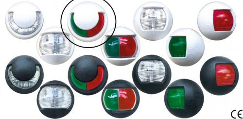 Fény pozíció, többféle: piros, zöld, fehér, bicolor fénnyel ,  fehér vagy fekete házban GFN