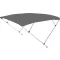 Acoperiș Bimini cadru dublu gri închis 225x150-170x129 cm