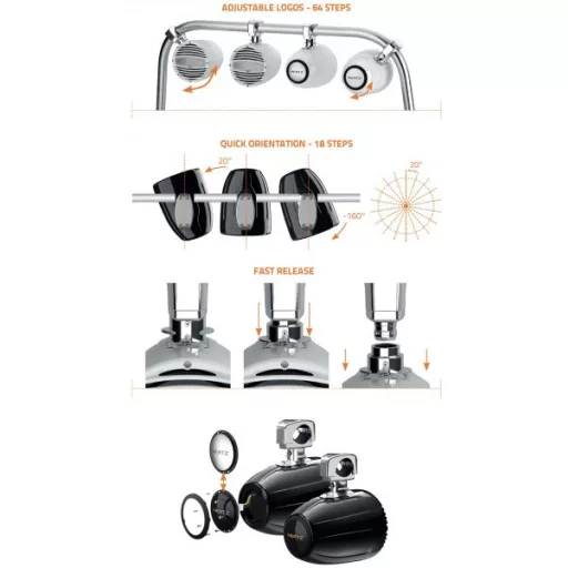 Hertz HTX 8 M-CL-C negru barca turn difuzor coaxial