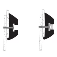 Profil de cauciuc 40x20 mm negru