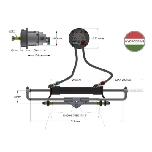 Direcție hidraulică până la 200 CP Hydrodrive MF200-WTS