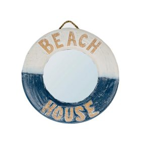   Lifebuoy ( doar decorativ ) casă de plajă din lemn cu oglindă VVL