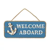 Semn din lemn cu inscripția WELCOME ABOARD VVL