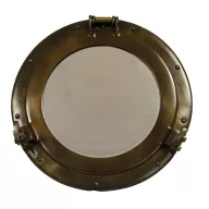   Fereastră antică pentru barcă din cupru cu oglindă 30 cm VVL