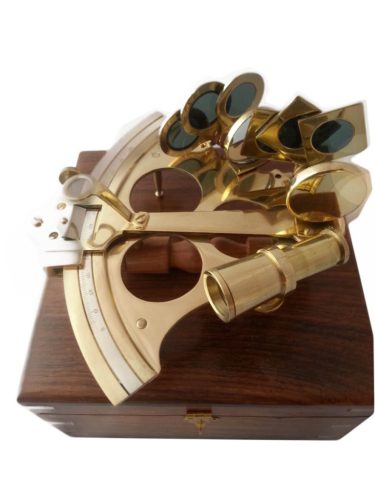 Sextant în cutie de lemn 15cm VVL