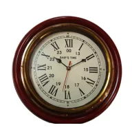 Ceas de perete rotund, lemn-cupru 30 cm VVL