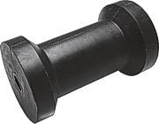 Roată față remorcă neagră pătrată 100 mm LIN