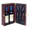 Cutie de vin din lemn pentru 2 sticle cu set somelier VVL