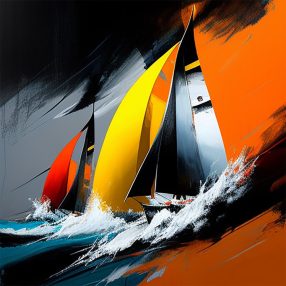 Pictura Sailboat - Zigzagl la linia de sosire VVL